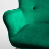 Set fotoliu de relaxare cu taburet DacEnergy©, material velur, picioare din lemn de fag, verde-poza 2-Dacenergy.ro