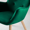 Set fotoliu de relaxare cu taburet DacEnergy©, material velur, picioare din lemn de fag, verde-poza 3-Dacenergy.ro