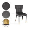 Scaun bucatarie / living DacEnergy©, structura din metal cu finisaj negru si auriu, tapiterie din material textil gri inchis, design simplu, 47x45x89 cm-poza 7-Dacenergy.ro