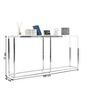 Consola de living DacEnergy©, design minimalist si modern, constructie din otel, blat MDF, 160 x 30 x 77 cm, crom si alb-poza 5-Dacenergy.ro
