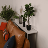 Consola de living DacEnergy©, design minimalist si modern, constructie din otel, blat MDF, 160 x 30 x 77 cm, crom si alb-poza 13-Dacenergy.ro