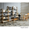Etajera DacEnergy©, realizata din MDF si bambus lacuit, multifunctionala, practica, 63x149x36 cm, 3 rafturi, spatiu pentru scaun, finisaj alb si natur-poza 5-Dacenergy.ro