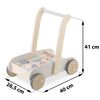 Premergator din lemn, blocuri colorate de diverse forme si modele, roti pivotante, 40 x 26.5 x 41 cm, natur, Culoare: Natur-poza 4-Dacenergy.ro