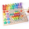 Set interactiv Montessori cu 5 activitati DacEnergy©, indemanare, asociere, sortare, memorie, logica, pescuit magnetic, cu cifre si forme geometrice, 30 x 30 x 7.5 cm, 180 piese, multicolor, Culoare: Multicolor, Interese: Invatare-Dacenergy.ro