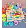 Set interactiv Montessori cu 5 activitati DacEnergy©, indemanare, asociere, sortare, memorie, logica, pescuit magnetic, cu cifre si forme geometrice, 30 x 30 x 7.5 cm, 180 piese, multicolor, Culoare: Multicolor, Interese: Invatare-poza 2-Dacenergy.ro