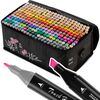Set 262 markere duble DacEnergy©, cerneala cu alcool, cu varfuri de 2 mm si 7 mm, nuante intense, vii, multicolore, Numar bucati/set	: 262-poza 6-Dacenergy.ro