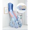 Tobogan pentru copii DacEnergy©, realizat din plastic, cu cos de baschet, in forma de masina, 180 x 80 x 40 cm, albastru, Lungime alunecare	: 145 cm, Culoare: Albastru-poza 3-Dacenergy.ro