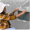 Folie protectie solar de gradina DacEnergy©, folie PE 140g/m2, 12 ferestre cu plase de tantari, 600 x 300 x 200 cm, 18 m2, alb-poza 3-Dacenergy.ro