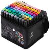 Set 80 markere duble DacEnergy©, cerneala cu alcool, cu varfuri de 2 mm si 7 mm, nuante intense, vii, multicolore, Numar bucati/set	: 80-Dacenergy.ro