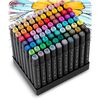 Set 80 markere duble DacEnergy©, cerneala cu alcool, cu varfuri de 2 mm si 7 mm, nuante intense, vii, multicolore, Numar bucati/set	: 80-poza 2-Dacenergy.ro