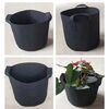 Ghiveci din pasla netesuta DacEnergy©, pentru plante de gradina, legume, flori, ierburi, fructe, plantare, de forma rotunda, cu maner, 25 l, diamentru 34 cm, gri antracit, Diametru: 34 cm-poza 5-Dacenergy.ro