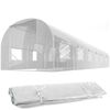 Folie protectie solar de gradina DacEnergy©, folie PE 140g/m2, 12 ferestre cu plase de tantari, 600 x 300 x 200 cm, 18 m2, alb-poza 5-Dacenergy.ro