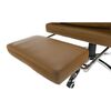 Scaun de birou DacEnergy, tapitat in piele ecologica, forma ergonomica, suport de picioare, inaltime reglabila, cotiere tapitate, 68 x 77 x 105-111 cm, maro si crom, Culoare: Maro, Crom-poza 6-Dacenergy.ro