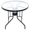 Set masa rotunda pentru gradina DacEnergy©, din metal, polietilena,si sticla, 4 scaune, design modern, 80 x 70 cm-Dacenergy.ro