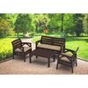 Set mobilier gradina DacEnergy©, polipropilena, cu 2 fotolii si o canapea cu perne, 4 persoane, rezistenta la factorii atmosferici si razele UV, 79 x 55 x 38 cm, maro + crem, Numar persoane	: 4-poza 2-Dacenergy.ro