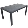Set masa DacEnergy©, fabricat din polipropilena, cu model impletitura de ratan, forma dreptunghiulara, cu 6 scaune, pentru interior/ exterior, 150 x 90 x 74 cm, gri, Numar persoane	: 6, Culoare: Gri-poza 3-Dacenergy.ro