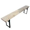 Set mobilier gradina DacEnergy©, cadru din otel, blatul si sezutul din lemn, dimeniuni 180 x 70 cm, culoare crem, Numar persoane	: 6, Culoare: Crem-poza 3-Dacenergy.ro