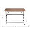 Set mobilier gradina DacEnergy©, constructia din otel si lemn, o masa si 4 scaune, 100 x 54 x 71 cm, acacia si neagra-poza 4-Dacenergy.ro