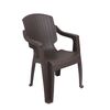 Set masa DacEnergy©, fabricat din polipropilena, cu model impletitura de ratan, forma dreptunghiulara, cu 6 scaune, pentru interior/ exterior, 150 x 90 x 74 cm, wenge, Numar persoane	: 6, Culoare: Wenge-poza 4-Dacenergy.ro