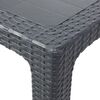 Set masa DacEnergy©, fabricat din polipropilena, cu model impletitura de ratan, forma dreptunghiulara, cu 6 scaune, pentru interior/ exterior, 150 x 90 x 74 cm, gri, Numar persoane	: 6, Culoare: Gri-poza 5-Dacenergy.ro