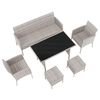 Set mobilier gradina DacEnergy©, constructie metalica, ratan sintetic, masa din sticla temperata, o canapea cu trei locuri, 2 fotolii, 2 taburete si o masa, 120 x 70 x 70 cm, gri deschis-poza 6-Dacenergy.ro
