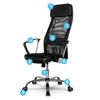 Scaun birou DacEnergy©, din microplasa, cu baza cromata, spatar inalt, ergonomic, cotiere confortabile, functia de blocare verticala, tetiera integrata, negru, Culoare: Negru-poza 7-Dacenergy.ro