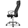 Scaun birou DacEnergy©, din microplasa, cu baza cromata, spatar inalt, ergonomic, cotiere confortabile, functia de blocare verticala, tetiera integrata, negru, Culoare: Negru-poza 8-Dacenergy.ro