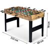 Joc fotbal de masa, placa MDF, reglarea inaltimi, 115 x 60 x 78 cm, 3 mingi, culoarea natur-poza 2-Dacenergy.ro