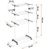 Uscator de rufe vertical DacEnergy©, pliabil, constructie metalica solida, 3 nivele, 6 aripi, 15 m, alb-poza 7-Dacenergy.ro