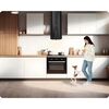 Hota de bucatarie decorativa, din inox, iluminare LED, functie de oprire automata, 9 trepte de viteze, control electronic buton soft touch, 520 m3/h, 100 W, 35 x 35 x 93 cm, neagra-poza 9-Dacenergy.ro