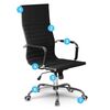 Scaun birou DacEnergy, din piele ecologica, baza lata, cromata, spatar inalt, ergonomic, lift cu gaz, functie de balansare, negru, Culoare: Negru-poza 4-Dacenergy.ro