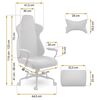 Scaun de birou DacEnergy, din material, baza metalica, 2 perne, inaltime reglabila, functia de balansare SoftSwing, ergonomic, gri, Culoare: Gri-poza 4-Dacenergy.ro