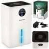 Dezumidificator, mod Peltier termoelectric, rezervor mare de apa detasabil 1800 ml, panou tactil, mod de noapte, setari lumini LED, detector de nivel al apa, 13 x 25 x 16 cm, Capacitate dezumificare zilnica	: 300 ml, Culoare: Alb-poza 3-Dacenergy.ro