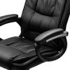 Scaun birou DacEnergy, spatar moale, strat dublu de burete, forma ergonomica, suport lombar, 125x60 cm, piele, negru, Culoare: Negru, Crom-poza 5-Dacenergy.ro