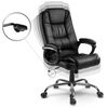 Scaun birou DacEnergy, spatar moale, strat dublu de burete, forma ergonomica, suport lombar, 125x60 cm, piele, negru, Culoare: Negru, Crom-poza 6-Dacenergy.ro
