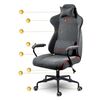 Scaun de birou DacEnergy, din material, baza metalica, 2 perne, inaltime reglabila, functia de balansare SoftSwing, ergonomic, gri, Culoare: Gri-poza 6-Dacenergy.ro