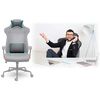 Scaun de birou DacEnergy, din material, baza metalica, 2 perne, inaltime reglabila, functia de balansare SoftSwing, ergonomic, gri, Culoare: Gri-poza 8-Dacenergy.ro