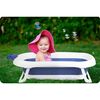 Cadita pliabila pentru baie copii , pliabila, picioare antiderapante, dop senzor de temperatura, perna inclusa, maxim 45 kg, 50 x 21 cm, albastru si alb, Culoare: Albastru-poza 2-Dacenergy.ro