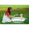 Cada de baie pentru bebelusi , realizata din plastic, cu termometru, pliabila, picioare antiderapante, design ergonomic, alb si albastru, Culoare: Albastru-poza 4-Dacenergy.ro