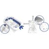 Cadita pliabila pentru baie copii , pliabila, picioare antiderapante, dop senzor de temperatura, perna inclusa, maxim 45 kg, 50 x 21 cm, albastru si alb, Culoare: Albastru-poza 6-Dacenergy.ro