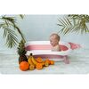 Cada de baie pentru bebelusi, realizata din plastic, cu termometru, pliabila, picioare antiderapante, design ergonomic, alb si roz, Culoare: Roz-poza 7-Dacenergy.ro