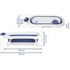 Cadita pliabila pentru baie copii , pliabila, picioare antiderapante, dop senzor de temperatura, perna inclusa, maxim 45 kg, 50 x 21 cm, albastru si alb, Culoare: Albastru-poza 9-Dacenergy.ro