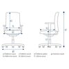 Scaun birou directorial DacEnergy©, rotativ, reglabil pe inaltime, dimensiuni 118x64x69cm, structura polipropilena, tapiterie din stofa, culoare albastru inchis, Culoare: Albastru-poza 5-Dacenergy.ro