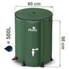 Rezervor de apa, cadru durabil, material PVC rezistent, robinet cu supapa, robinet cu supapa de pornire/oprire, supapa de golire, 500 l, 98 x 80 cm, verde, Capacitate	: 500 l-poza 5-Dacenergy.ro