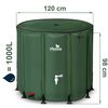 Rezervor de apa, cadru durabil, material PVC rezistent, robinet cu supapa, robinet cu supapa de pornire/oprire, supapa de golire, 1000 l, 98 x 120 cm, verde, Capacitate	: 1000 l-poza 7-Dacenergy.ro