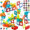Set de construit cu piese magnetice , stimuleaza creativitatea si imaginatia, exerseaza coordonarea mana-ochi, cu iluminare din spate, blocuri de constructie, bile, 75 de elemente, Numar piese	: 75-poza 2-Dacenergy.ro