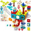 Set de construit cu piese magnetice, stimuleaza creativitatea si imaginatia, exerseaza coordonarea mana-ochi, numeroase elemente de constructie, figurine de animale si oameni, 107 de elemente, Numar piese	: 107-poza 2-Dacenergy.ro