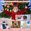 Camera foto/video pentru copii DacEnergy©, model urs, camera duala, ecran color 2 inchi, imprimanta foto instantanee, jocuri, cu efecte si filtre, albastru, Culoare: Albastru-poza 4-Dacenergy.ro