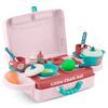 Bucatarie interactiva pentru copii , realizata din plastic, tip valiza, cu arzator, tacamuri, vesela, oale, legume, 42 x 20,5 x 54,5 cm, roz, Culoare: Roz-poza 4-Dacenergy.ro
