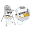 Scaun de masa bebe, 3in1, centura de siguranta in 5 puncte, picioare antiderapante, tava detasabila, pliabil, cos depozitare, gri, Culoare: Gri-poza 6-Dacenergy.ro